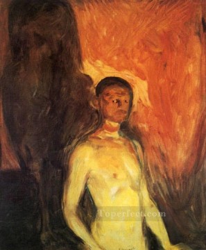 Edvard Munch Painting - Autorretrato en el infierno 1903 Edvard Munch
